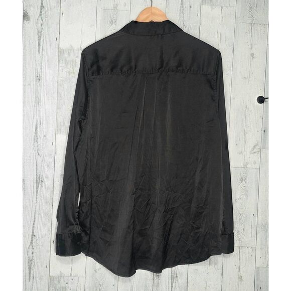 Equipment Black Satin Button Down Blouse Sz. XL - Picture 5 of 7